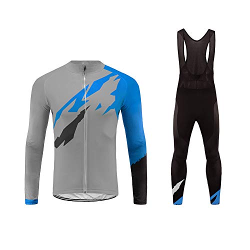 Future Sports Invierno Thermal Ropa de Bicicleta Hombre MTB Traje de Ciclismo Mangas Largas Maillots+Pantalones Equipación de Ciclista Bodies, Talla XS-6XL