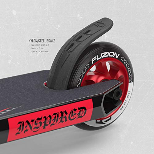 Fuzion Pro Scooters Z250 Patinete Freestyle - Patinetes Freestyle - Stunt Scooter - Patinetes de Acrobacias (SE Negro/Rojo)