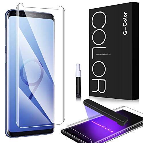 G-Color Galaxy S9 Plus Protector Pantalla, [Alta Viscosidad], Cristal Vidrio Templado de 3D [Cobertura [Anti-Choque][Alta Sensibilidad] Protector de Pantalla para Samsung Galaxy S9+/S9 Plus