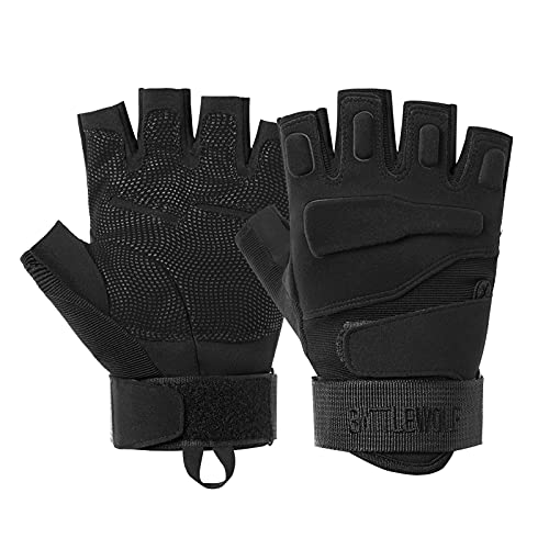 G-raphy Guantes Tácticos Medio Dedo Guantes Militar Guantes para Moto Guantes para Ciclismo Guantes de Caza para Hombre (Negro, XL)