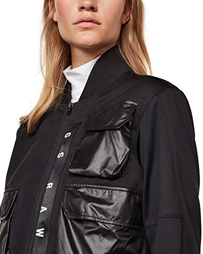 G-STAR RAW 3D Pocket Bomber Wmn Chaqueta, Black/Dk C082-8299-Casco de Ciclismo, Color Negro, L para Mujer