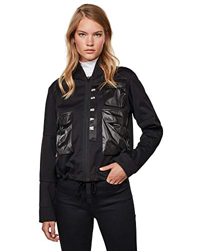 G-STAR RAW 3D Pocket Bomber Wmn Chaqueta, Black/Dk C082-8299-Casco de Ciclismo, Color Negro, L para Mujer