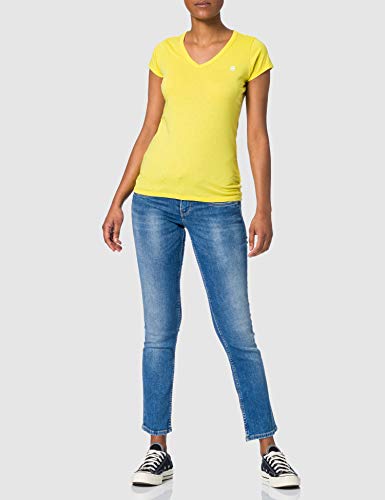 G-STAR RAW Eyben Slim Camiseta, Cab 2757-c339-Casco de Ciclismo, Color Amarillo Brillante, S para Mujer