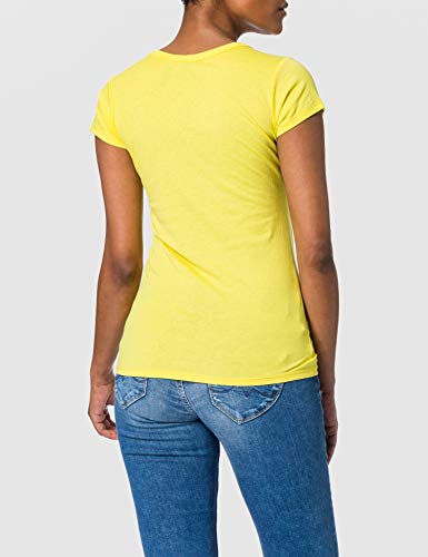 G-STAR RAW Eyben Slim Camiseta, Cab 2757-c339-Casco de Ciclismo, Color Amarillo Brillante, S para Mujer