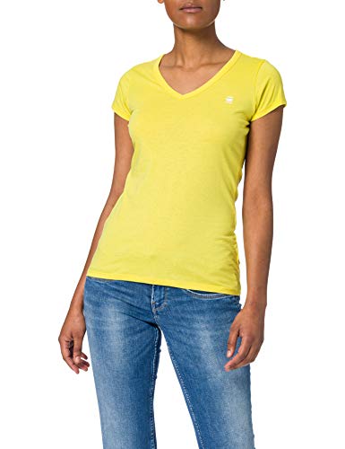 G-STAR RAW Eyben Slim Camiseta, Cab 2757-c339-Casco de Ciclismo, Color Amarillo Brillante, S para Mujer