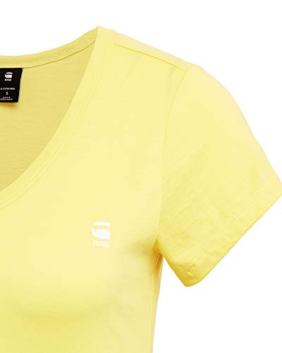 G-STAR RAW Eyben Slim Camiseta, Cab 2757-c339-Casco de Ciclismo, Color Amarillo Brillante, S para Mujer