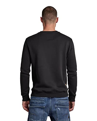 G-STAR RAW Premium core r sw ls, Pullover, para Hombre, Negro (dk black), L