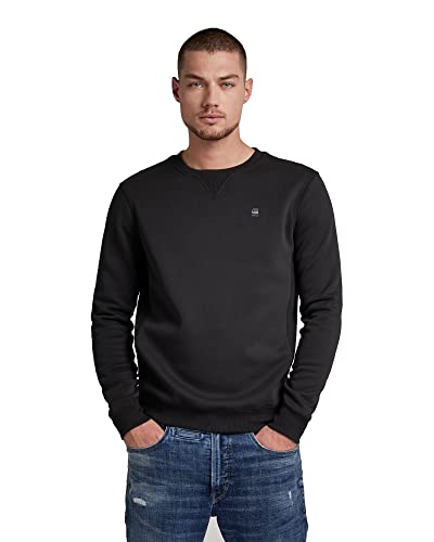 G-STAR RAW Premium core r sw ls, Pullover, para Hombre, Negro (dk black), L