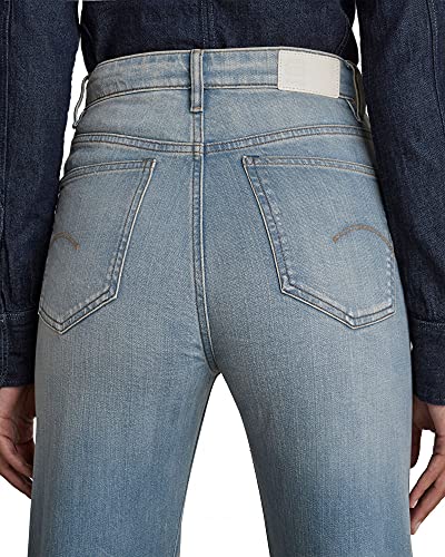 G-STAR RAW Tedie Ultra High Waist Straight Jeans, Sun Faded B767-b164-Casco de Esquí, Color Azul, 25W/ L32 para Mujer