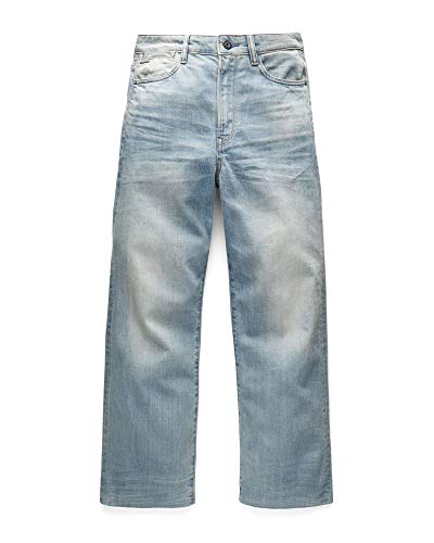 G-STAR RAW Tedie Ultra High Waist Straight Jeans, Sun Faded B767-b164-Casco de Esquí, Color Azul, 25W/ L32 para Mujer