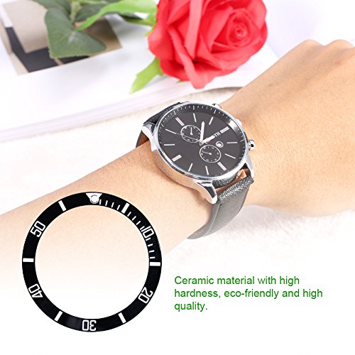 GAESHOW 4 colores nuevo reloj de cerámica reloj de pulsera bisel insertar bucle piezas de repuesto reloj bisel(Black)