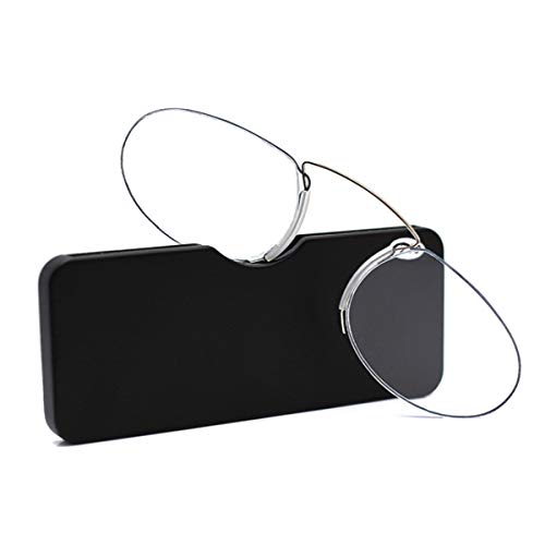 Gafas de lectura ASEOK Nariz en reposo Pellizcando ningún tipo de tarjeta Mini Temple para hombres y mujeres, resistencia 1.50-2.5, garantía de por vida (2.5)