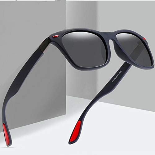 Gafas de sol polarizadas Hombre Mujer/Deportes Gafas reflectantes con verano Deportes al aire libre Conducción Pesca Montañismo Gafas de sol Hombres (Color Gris Negro)