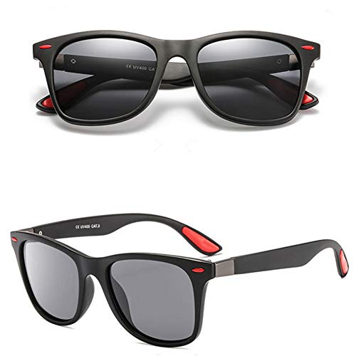 Gafas de sol polarizadas Hombre Mujer/Deportes Gafas reflectantes con verano Deportes al aire libre Conducción Pesca Montañismo Gafas de sol Hombres (Color Gris Negro)