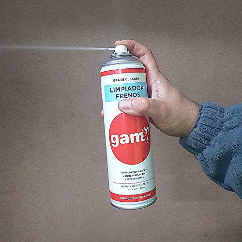 GAM Limpiador De Frenos En Spray. Frenos De Disco, Tambores, Pinzas De Freno y Pastillas. Moto, Coche, Furgoneta, Caminón y Maquinaria. Profesional y Doméstico. Spray De 400 ml