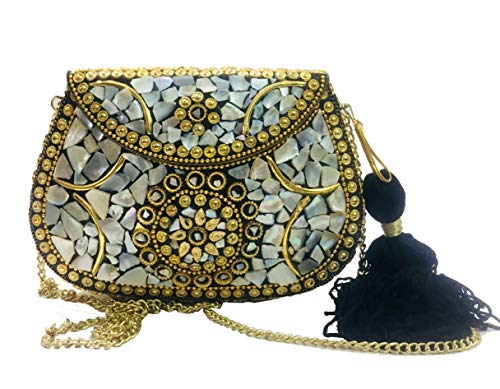 Gannu Bolsa de fiesta para mujer Boda Caja de embrague para mujer Shell bolso de embrague MOP bolsa monedero de metal bolso de la honda bolsa nupcial bolsas de fiesta de las mujeres