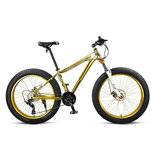 GAOTTINGSD Bicicleta de montaña Bicicletas Fat Tire Bike MTB Camino de la Bicicleta Adulto Agua Motos de Nieve Bicicletas for Hombres Mujeres (Color : Gold)