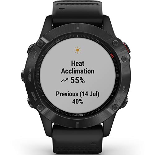 Garmin 010-02158-01 Fenix 6 PRO Multisport GPS Smartwatch Black with Black Band Bundle with Tech Smart USA Fitness and Wellness Suite Includes Altair Weyv, Yoga Vibes and Daily Burn