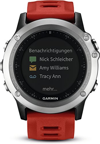 Garmin Fénix 3 - Reloj estándar Multideporte con GPS diseñado para Resistir, Color Rojo (Reacondicionado)