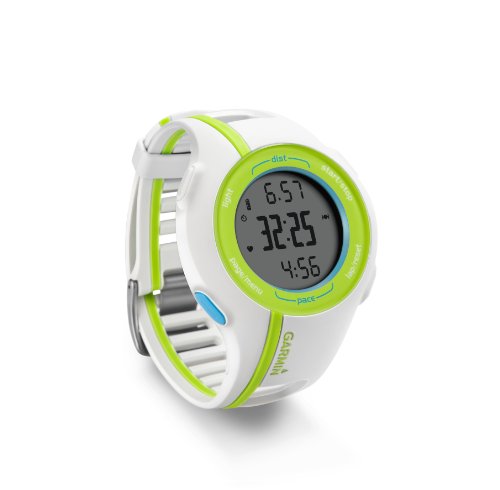Garmin Forerunner 210 HRM - Reloj GPS con monitor de ritmo cardíaco, color blanco, verde y azul