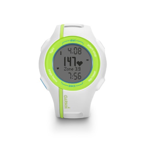 Garmin Forerunner 210 HRM - Reloj GPS con monitor de ritmo cardíaco, color blanco, verde y azul