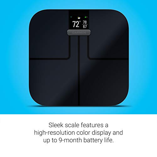Garmin Index S2 - Báscula de baño Inteligente, Wi-Fi, Negra