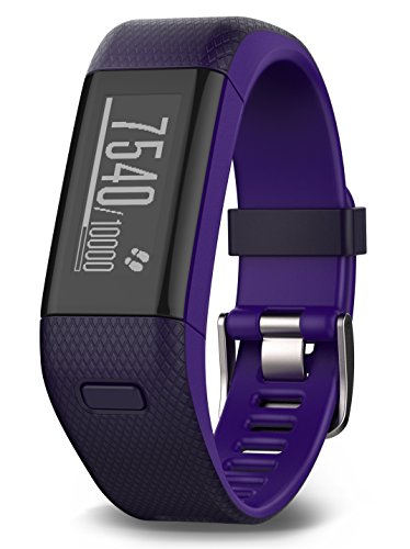 Garmin Vívosmart HR+ - Pulsera de actividad con GPS, color Morado, Regular