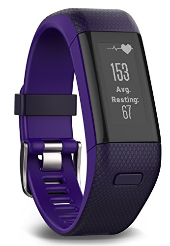 Garmin Vívosmart HR+ - Pulsera de actividad con GPS, color Morado, Regular