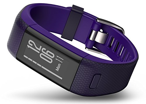 Garmin Vívosmart HR+ - Pulsera de actividad con GPS, color Morado, Regular