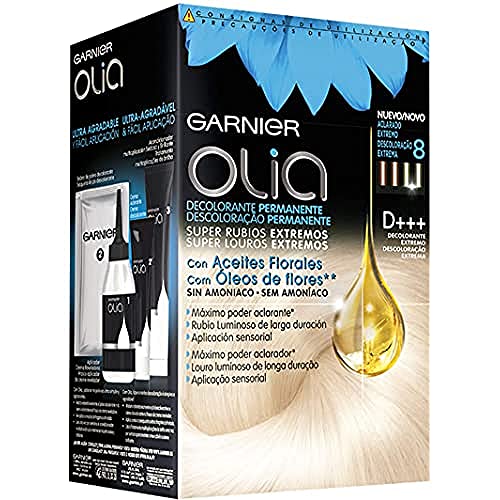 Garnier Olia, Decolorante Permanente sin Amoniaco con Aceites Florales de Origen Natural, Decolorante D+++, Decolorante Pelo Profesional, Rubio Luminoso, Aclarado 8 Tonos