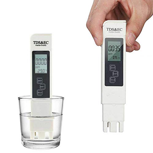 Gasea 3 en 1 Medidor de Prueba de Calidad del Agua Medidor TDS EC Pluma de Prueba de Temperatura, Portátil Acuario Piscina Prueba de Calidad del Agua Pluma, LED Pluma de Prueba de Calidad del Agua