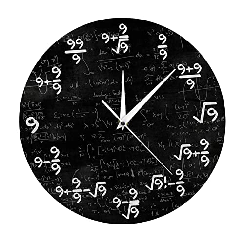 Gazechimp Reloj de Pared de Ecuaciones Matemáticas de Fórmulas únicas de 9 para El