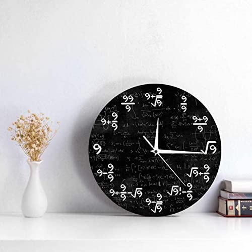 Gazechimp Reloj de Pared de Ecuaciones Matemáticas de Fórmulas únicas de 9 para El