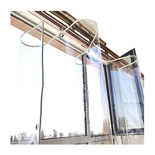 GDMING Lona De PVC, Transparente Impermeable Lona De Plástico con Agujeros Cortavientos, Al Aire Libre Resistente Al Clima Panel De Cortina Cubrir, 14 Tamaños (Color : Claro, Size : 1x 2m)