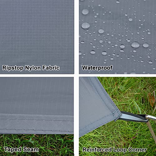 GEERTOP Lona de Suelo 20D para Tiendas de Campaña Impermeable Ultra Ligera 2 Personas - Talla 140 x 210 cm (170g) - Toldo Tarp para Senderismo y Campamentos