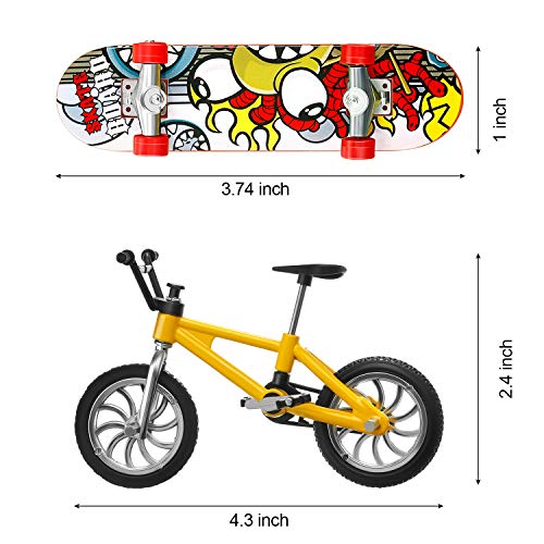 Gejoy 14 Piezas Bicicletas Patinetas de Dedo Monopatines Bicicleta de Dedo Favores de Fiesta de Regalo de Cumpleaños Deporte de Dedo Mini para Niñas y Niños
