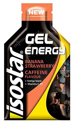 Gel Energético Isostar Gel Energy 24 Geles x 35g Fresa y Plátano con cafeína