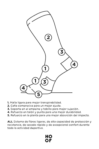Generico HOOF - Calcetines de Running Caña Alta Unisex, Transpirables para Invierno y verano. Tallas para hombre y mujer. Calidad profesional con Diseño Original estampado. (40-43, Amarillo)