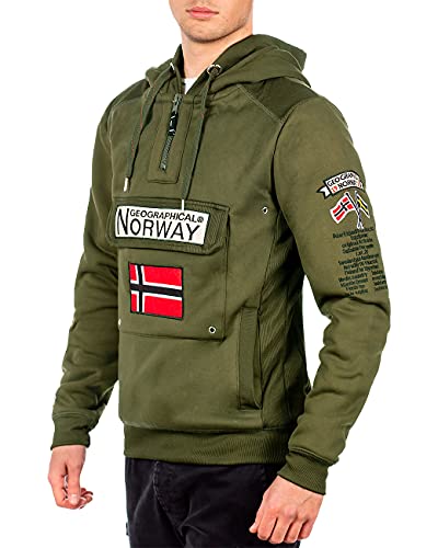 Geographical Norway Sudadera con capucha para hombre caqui M