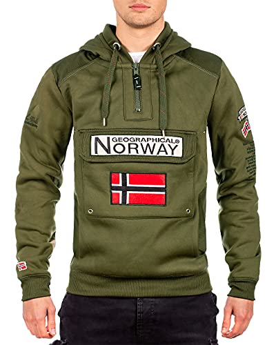 Geographical Norway Sudadera con capucha para hombre caqui M
