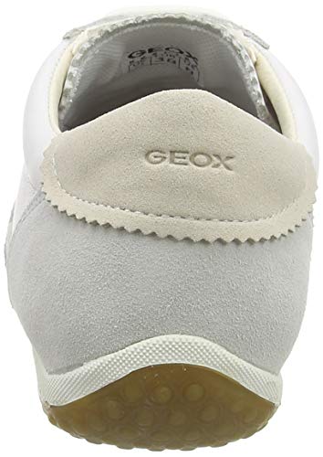 Geox D VEGA A Zapatillas Mujer, Blanco (Off White And White C1209), 39 EU