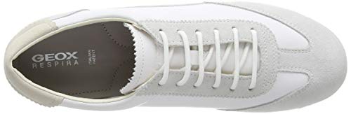 Geox D VEGA A Zapatillas Mujer, Blanco (Off White And White C1209), 39 EU