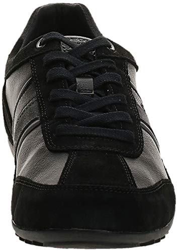 Geox U Wells C - Zapatillas Hombre, Negro (Black Dk Jeans), 39 EU, Par