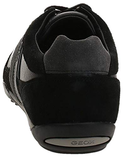 Geox U Wells C - Zapatillas Hombre, Negro (Black Dk Jeans), 39 EU, Par