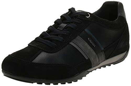 Geox U Wells C - Zapatillas Hombre, Negro (Black Dk Jeans), 39 EU, Par