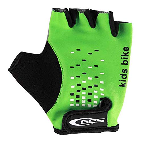 Ges Guante corto para bicicleta, Infantil Unisex, Verde, Talla 4