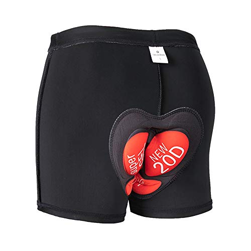 GIEADUN Ciclismo Pantalones Cortos de Bicicleta 3D Gel de sílice Acolchado Ciclismo Calzoncillos Ropa Interior de Bicicleta MTB Bicicleta Pantalones Cortos (Negro, Medium)