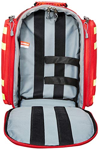 GIMA ref 27170 Mochila"Logic 1" para emergencias sanitarias, poliéster, 40 x 20 x h 47 cm, roja, maleta de primeros auxilios, transportable, con compartimientos internos y externos