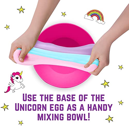 GirlZone Regalos para Niñas - Slime para Niños - Slime Kit Huevo Sorpresa de Fábrica de Slime Unicornio - Unicorn Egg Sparkly Surprise Fluffy Slime Kit 3 a 12 años