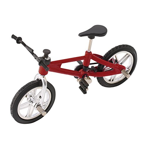 GLASSNOBLE Juego de bicicleta de juguete, aleación de dedo modelo de bicicleta mini MTB BMX Fixie Bike Boys juguete creativo juego regalo amarillo